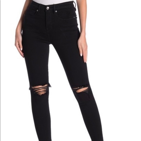 COPY - GOOD AMERICAN black ripped skinny jeans - Picture 6 of 6